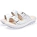 Common Women's Non-Slip Slide Sandals Platform Wedge Beach Slippers Slide On High Heel Shoes(White-38)