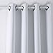 Deconovo Solid Blackout Curtains Room Darkening Curtains Grommet Curtains Insulated Curtains for Living Room 52W x 63L Inch Greyish White 2 Panels