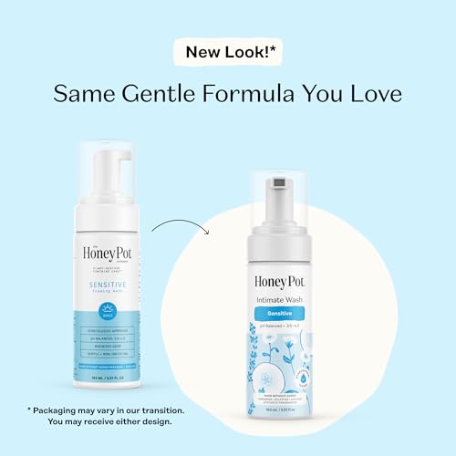 The Honey Pot Company - Feminine Wash - Sensitive - pH Balanced, Herbal Infused Plant-Based Feminine Care for Sensitive Skin - Daily Intimate Cleanser for Women - 5.51 Fl Oz