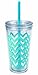 Copco 2510-0433 Minimus Chevron Tumbler with Straw, 24-Ounce, Cyan Blue