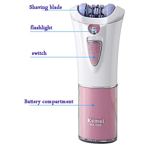 Hair Removal Device, Sdoo KEMEI mini Electric Epilator Lady Armpit Hair Shaver Travel Bikini Hair Removal (Pink) - Thumbnail 3