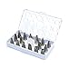 AIKVSXER Best 16 Piece Nozzles Stainless Piping Steel Cake Decorating Tube Tips Set for Cake Decoration with Hinged Storage Box for Cupcake & Cookie Decoration by UMTline