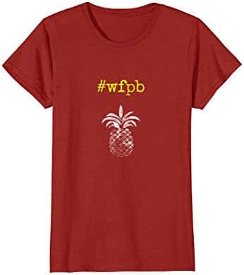 Womens #wfpb Whole Food Plant-Based Pineapple Yellow Print T-Shirt Small Cranberry