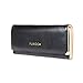 FUNOC Leather Women Wallet Purse Credit Card Clutch holder Case,Black,One Size
