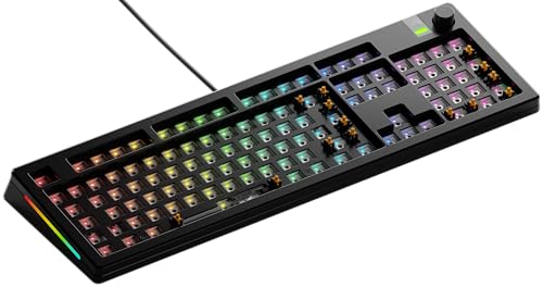GLORIOUS Gaming GMMK 3 Pro Barebones: tangentbordssats Med vred, modulärt aluminiumhölje Och packningssystem, utbytbara brytare, 100% fullstorlek, ljuddämpande skum, aluminiumplatta, ISO/EU - Svart