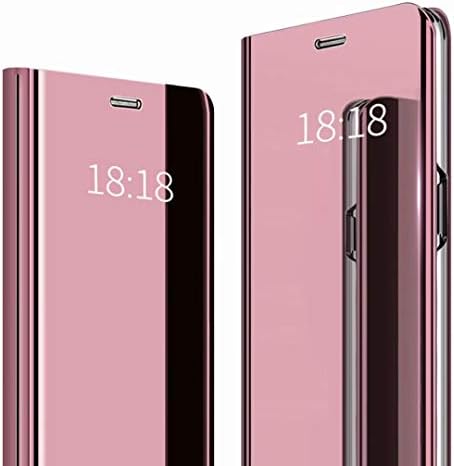 HUUH mirror phone case is compatible with the Samsung Galaxy A9 2018,a electroplating box.Made synthetic PU and electroplated PC.Unique look is more attractive(pink)