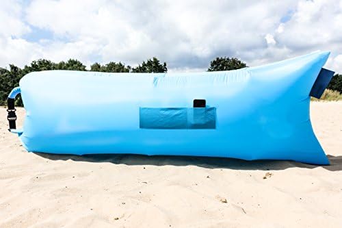 WAVEBAG Premium Lounger, lightweight travel sofa, incl. drink and newspaper holder, highly resistant material (Fiji blue)