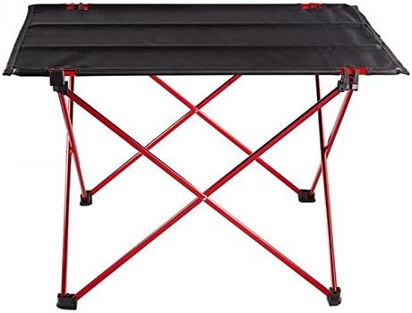 ONEPACK Foldable Camping Picnic Tables, Aluminum Folding Portable Durable Lightweight Campact Outdoor Dining Hiking Camping Beach Table with Carry Bag (Red Table)