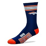 NFL 4 Stripe Deuce Socks - Men's Large (fits 10-13) (Denver Broncos)