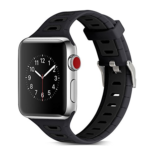 For Apple Watch Band 42mm/38mm, Soft Silicone Replace Band For Apple Watch Series 3 Series 2 Series 1,Original Ventilate Sport Rubber Watch Band 42mm 38mm