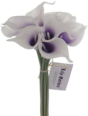 Lily Garden Artificial Picasso Calla Lily Flower Bouquets (Purple and White)