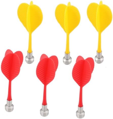 Retyly 6x ブルズアイターゲット 赤黄色プラスチック製の翼磁気ダーツ針 Teamdriven Us