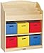 Guidecraft Book & Bin Storage Set: 6 Fabric Storage Bins, Book Display and Toy Storage Organizer for Kids; School Supply Furniture
