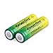OVERMAL 2PCS 14500 3.7V 1200mAH BRC Lithium Rechargeable Li-ion Battery + Smart Charger