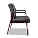 Alera ALE Reception Lounge Series Guest Chair, Cherry/Black Leather