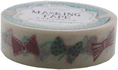 Amifa Cute Coral and Aqua Bows Edition Washi Masking Deco Tape Standard