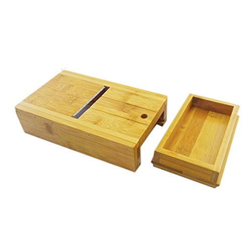 FantasyDay Multi-function Practical Adjustable Bamboo Soap Cutter Drawer Box Soap Beveler Planer Soap Trimming Tool for Handmade Soaps and Candles Trimming DIY Craft Soap Making Kitchen Tool