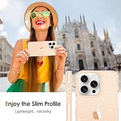 Hython Case for iPhone 15 Pro Case Glitter, Cute