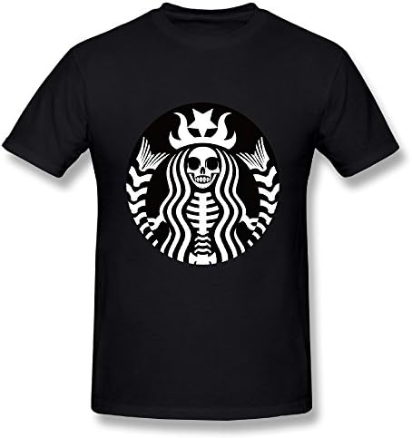 Mens Starbucks Skull Skeleton Short Sleeve T-shirt Black X-Large