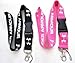 2PCS Under Armour Brand Logo Lanyard Keychain Keyring Holder (Black&Pink) with Red Bottle Opener Keychain