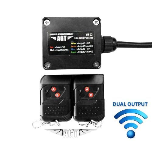 AGT 12V Waterproof Wireless Remote Control DC Universal 2-Channel Output LED/Lights image