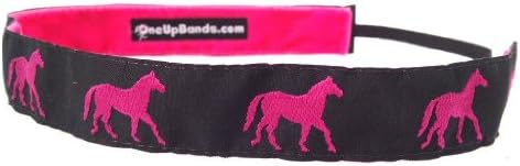 One Up Bands Women's Hot Pink/Black Horses One Size Fits Most