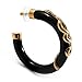 Black Resin Gold Snake Hoop Earrings - 5cm Diameter