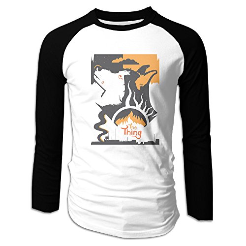Creamfly Mens The Thing Poster Long Sleeve Raglan Baseball Tshirt XXL