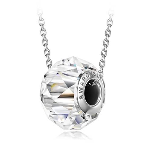 Qianse Sterling Silver Chain Pendant Necklace Swarovski Crystals Fashion Jewelry for Women Christmas