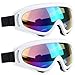 ELECOOL Ski Goggles 2 Packs with Wind Dust UV 400 Protection for Teens Kids Adults