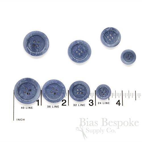 Sets of 11 Chic Country Blue Corozo Suit Buttons for Single Breasted Jackets, Made in Italy