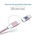 CableCreation 4 Feet 2-in-1 Lightning and Micro USB to USB Data Sync Charge Cable, [MFi Certified] Compatible iPhone X/8/8 Plus/7/7 Plus, iPad, Samsung, Nexus, LG, HTC Phone, Rose Gold/1.2M