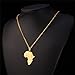 Godyce Africa Map Necklace Jewelry - Gold/Silver-Tone Alloy with Gift Box (Gold - Tone)