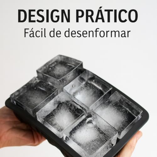 Kit 2 Forma De Gelo Silicone Cubo Grande 6 Cubos Drink Whisky (cores variadas) Flexível - Cubos Ideal Para Bebidas Frutas Doces