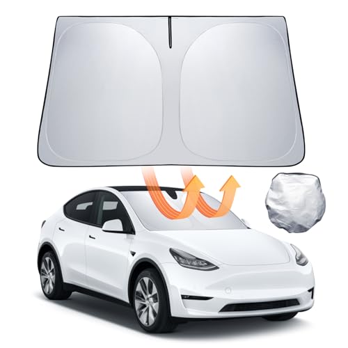 LANTU Windscreen Screen for Tesla Model 3/Y Folding Sun Shade with Storage Bag Blocks UV Rays Umbrella Model 3/Y 2018-2026 Highland Juniper Accessories