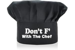 AGMdesign Don't F with The Chef Funny Chef Hat, Funny Chef Wear, Adjustable Kitchen Cooking Hat for Men & Women Black, Mother's Day/Father's Day/Birthday Gift for Him, Her, Mom, Dad, Friend