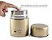 Hydro Peak Stainless Steel Vacuum Sealed Food Thermos Jar, Insulated Leak Proof Lunch Container Stays Warm 8 and Cold 12 Hours, Wide 20 oz (600 ml), Color Gold-Champagne (Extra Seal Gasket Included)