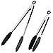 Kitchen Tongs,Xpatee 9 Inch & 12 Inch Heat Resistant Cooking Tongs with Silicone Tips for BBQ,Salads,Grilling,Serving and Fish Turning,Black