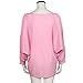 haoricu Women Blouse, Fall Women Oversized Batwing Knitted Pullover Loose Sweater T Shirt (Pink, One Size)