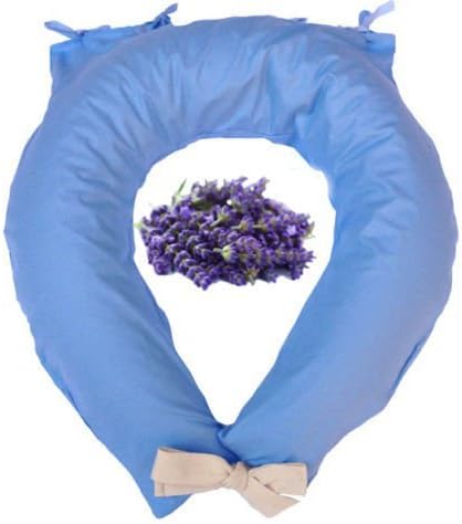 Nursing Cushion Made with Organic Spelt Husks and Lavender and Reusable Toilet Bag Lavender Sky