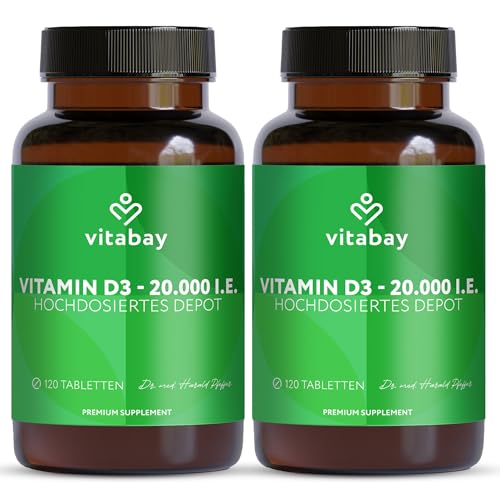 Vitabay Vitamin D3 20.000 I.E. – 240 vegane Tabletten – Vitamin D3