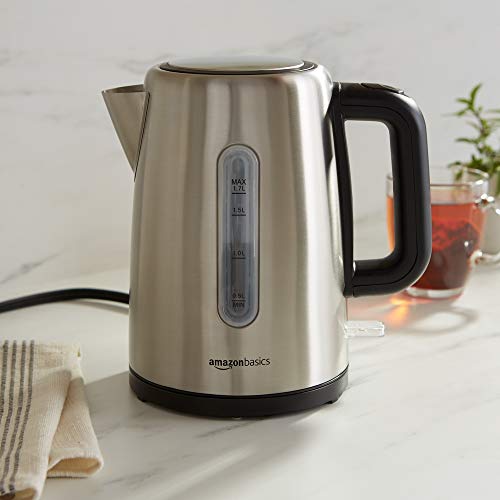 AmazonBasics Stainless Steel Portable Electric Hot Water Kettle 1.7