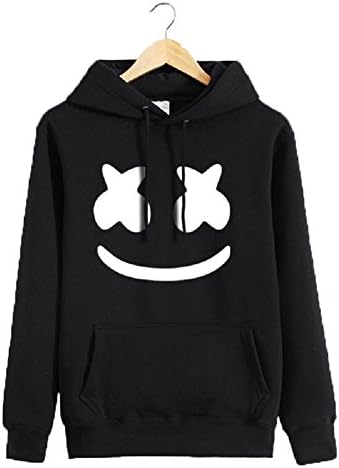 Meelanz Cool Smile Face Hoodie Black Zip Closure Pullover