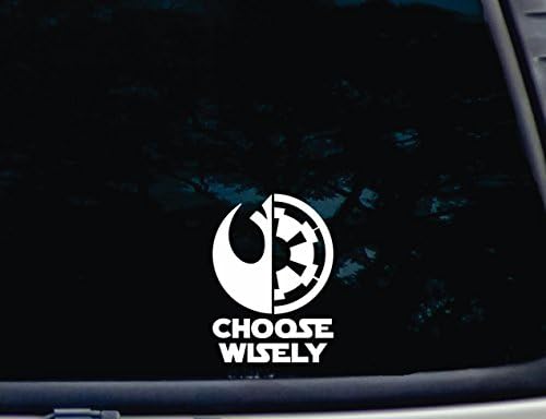 Choose Wisely - 3 3/4" x 5 1/4" die Cut Vinyl Decal/Sticker for Windows, Cars, Trucks, Tool Boxes, laptops, MacBook - virtually Any Hard, Smooth Surface. Made in The USA