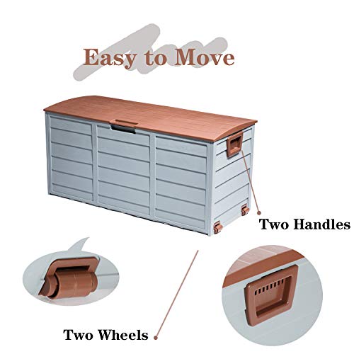 image for Tiptiper Deck Box, 79 Gallon Deck Storage Box Outdoor with Lockable Li