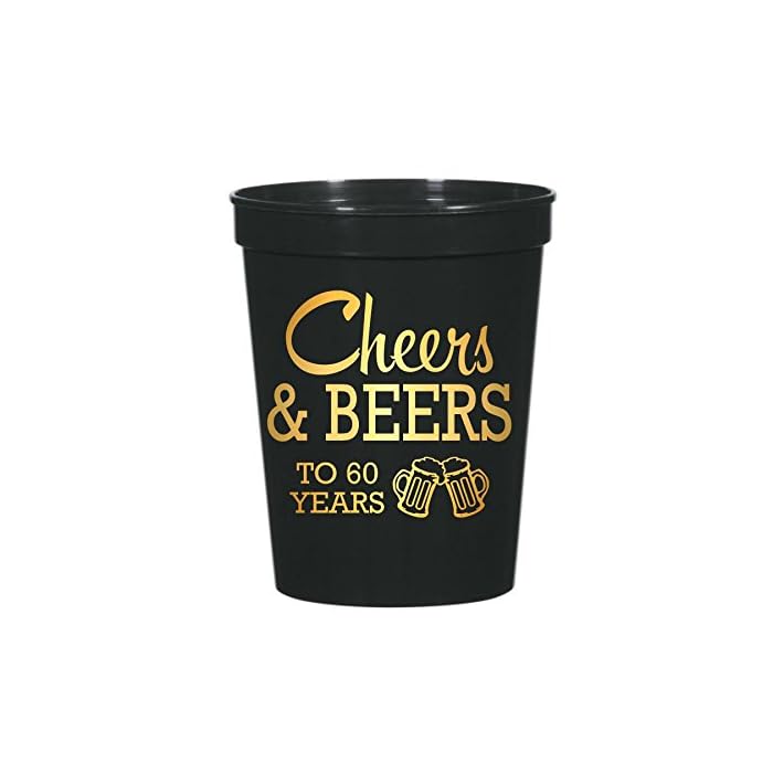 Buy Cheers and Beers to 60 Years Plastic Cups for a 60th Birthday Party