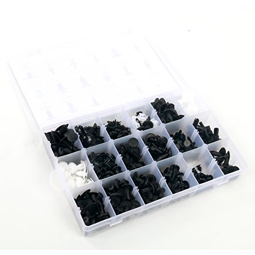 YaeTek 415 Pcs Push Retainer Kit with Fastener Remover Plier, Car Retainer Clips & Fasteners Kit Auto Push Pin Rivet Trim Clip Panel Body Interior Assortment Set Fits for GM Ford Toyota Honda Chrysler