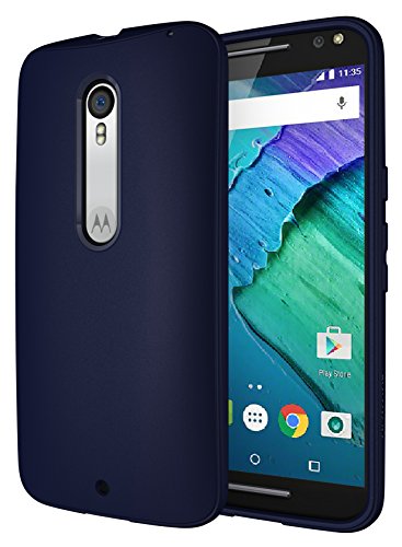 Moto X Pure Case, Diztronic Full Matte Slim-Fit Flexible TPU Case for Motorola Moto X Pure Edition & Moto X Style (2015) - Dark Navy Blue - (MPR-FM-BLUE)