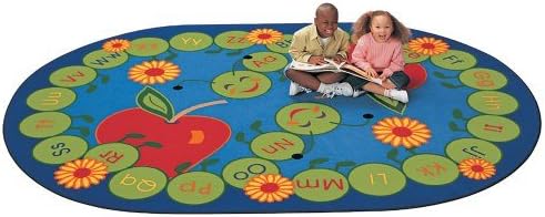 Carpets For Kids Abc Caterpillar Oval Rug 69 X 95" Blue