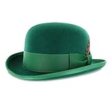 Belfry Mickey St. Patrick's Day Irish Green Derby Hat with Feather and Liner